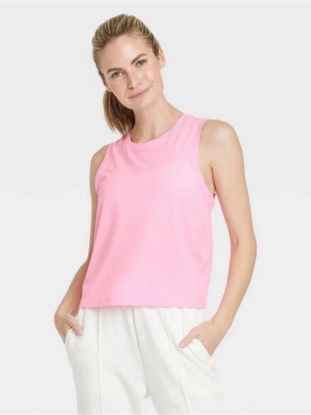 Mesh Back Pink Run Tank Top Size XS